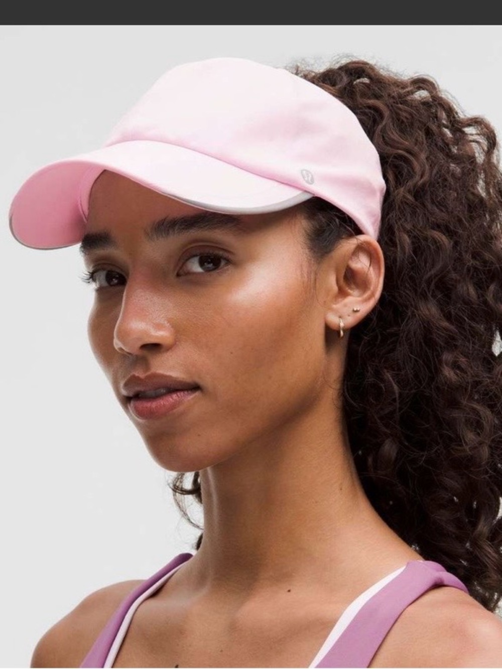 Lululemon fast and free ponytail running hat in pink frosting